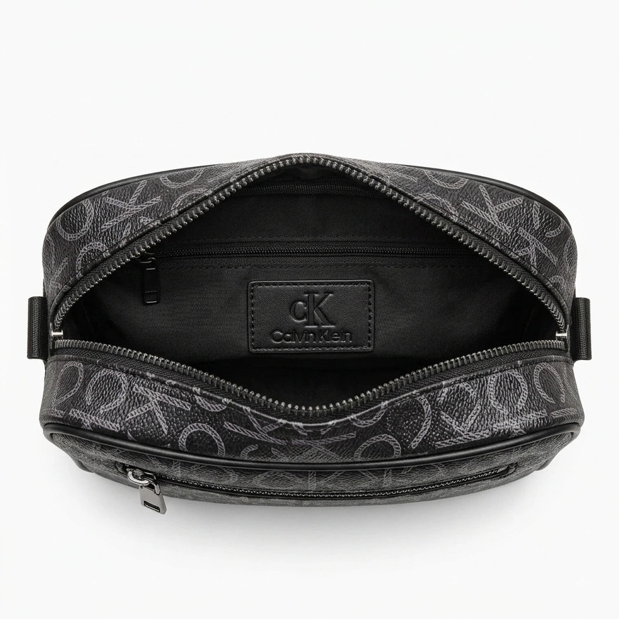Calvin Klein Men's Monogram Toiletry & Pouch Bag - BlackCharcoal #0024