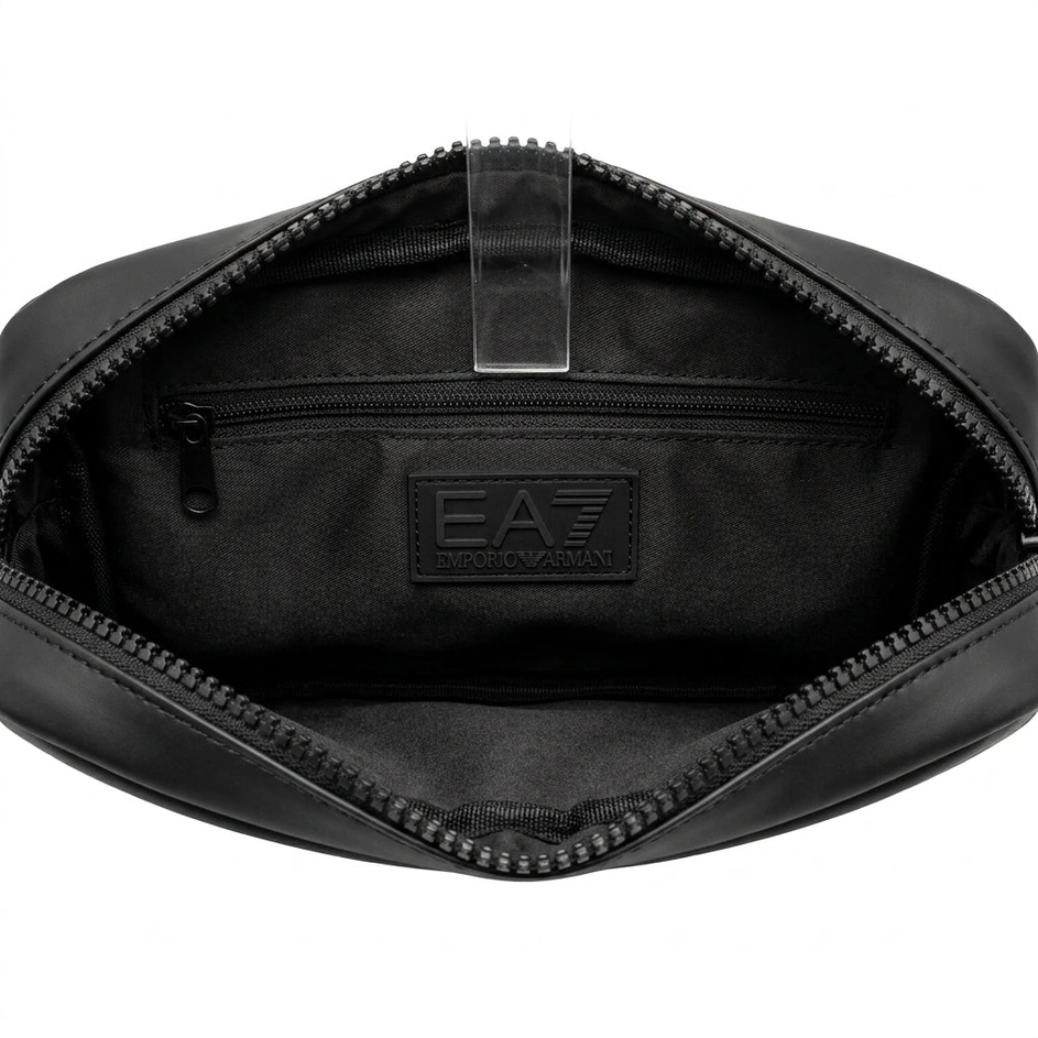 EA7 Emporio Armani Men's Embossed Eagle Logo Reporter Crossbody Bag – Black #0005