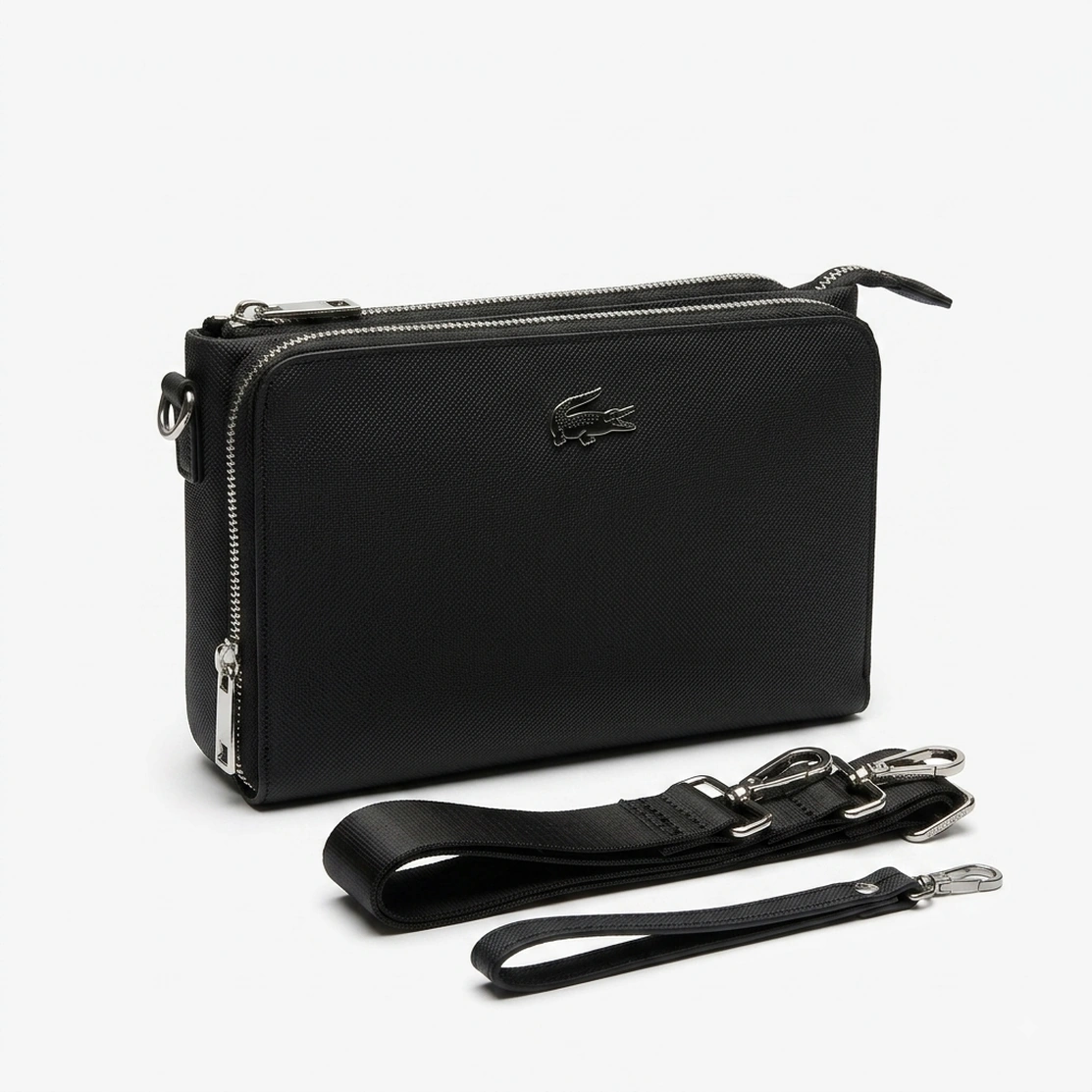 Lacoste black Leather Crossbody Handbag #0025