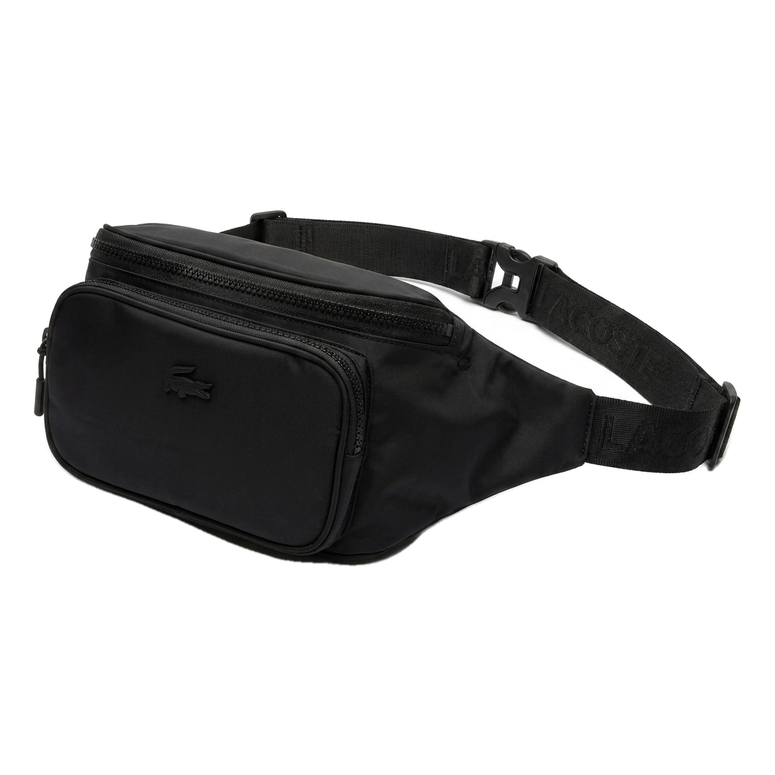 Lacoste Men's Black Nylon Triple Zipper Waist Bag #0021