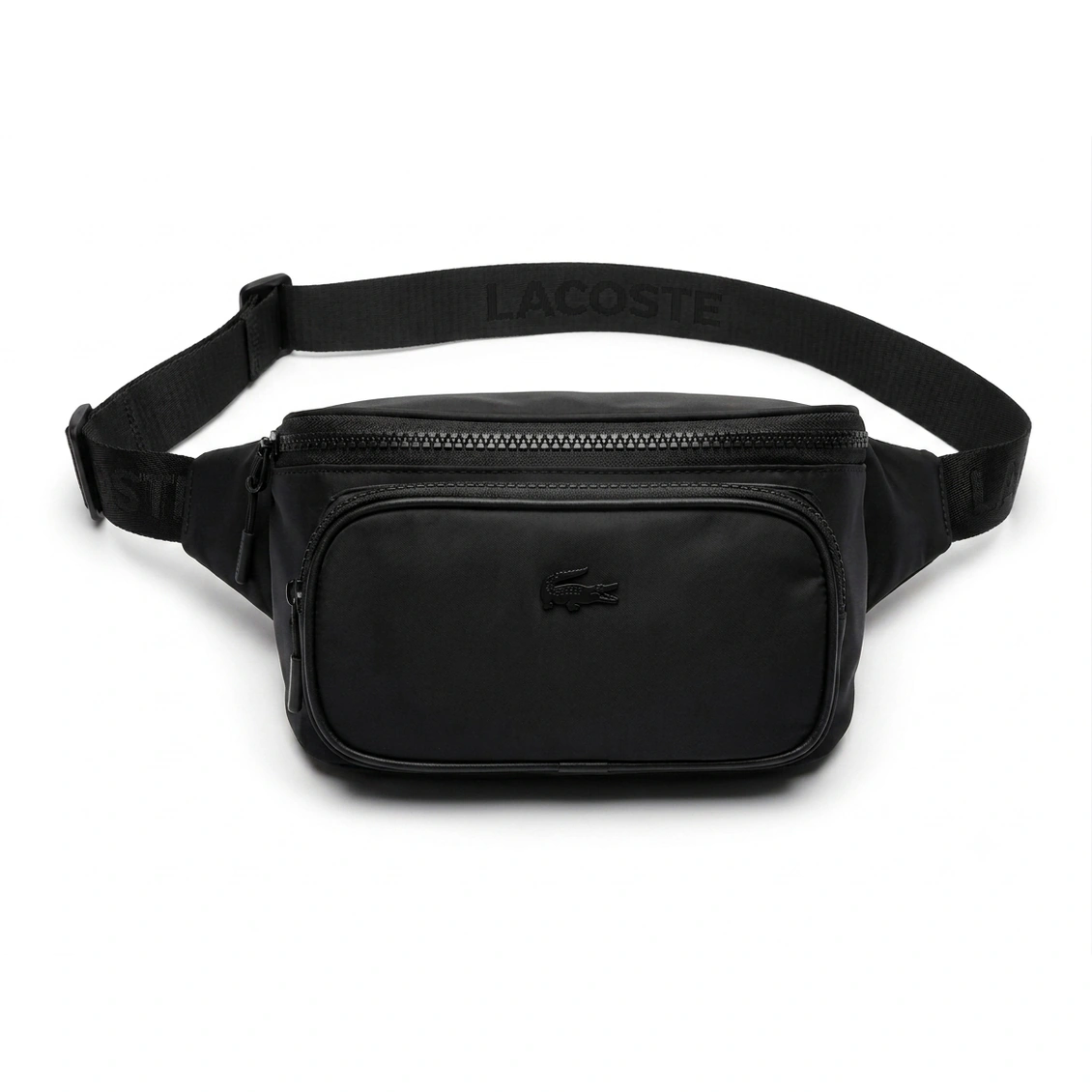 Lacoste Men's Black Nylon Triple Zipper Waist Bag #0021