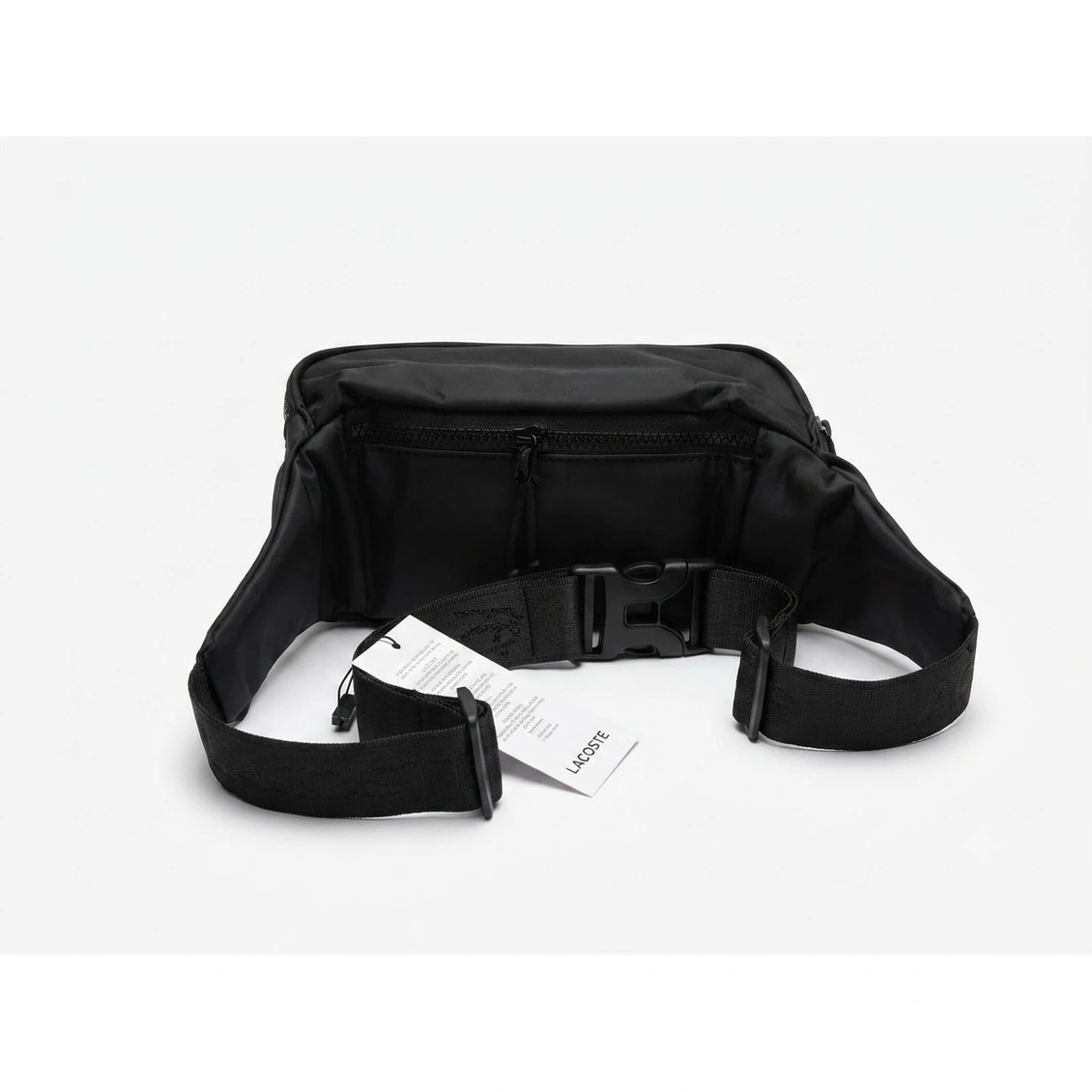 Lacoste Men's Black Nylon Triple Zipper Waist Bag #0021