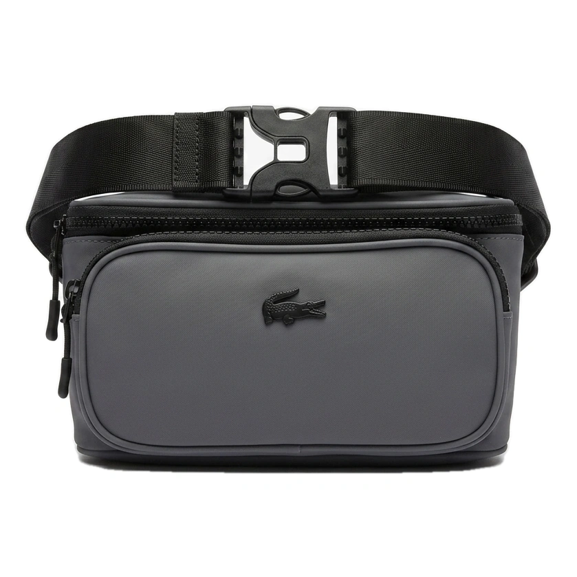Lacoste Men's Grey Nylon Triple Zipper Waist Bag #0019