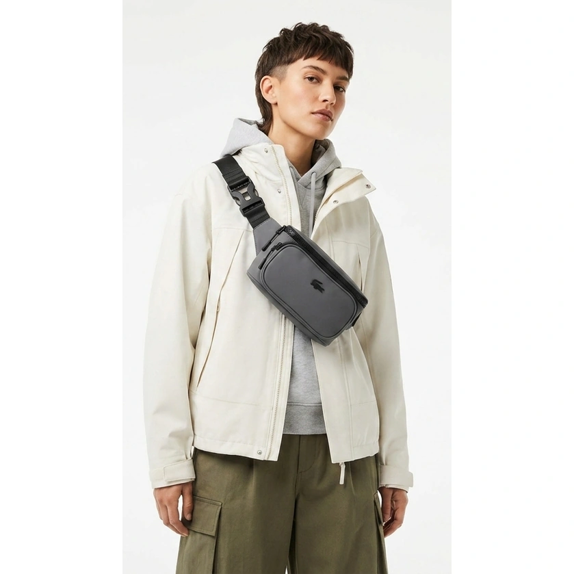 Lacoste Men's Grey Nylon Triple Zipper Waist Bag #0019