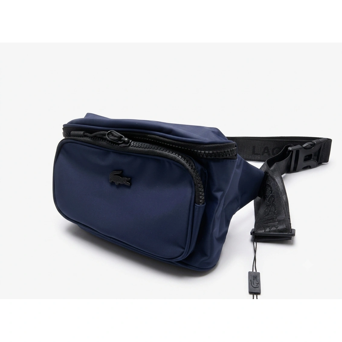 Lacoste Men's Navy Nylon Triple Zipper Waist Bag #0018