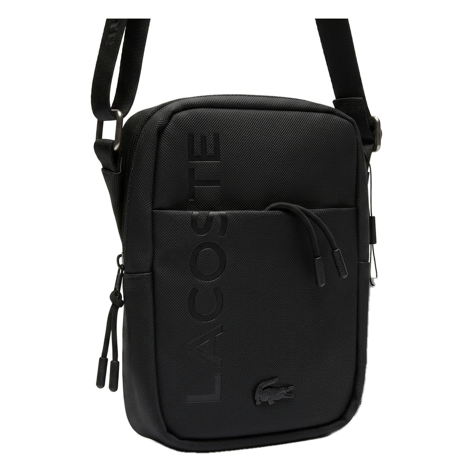 Lacoste Men's Vertical Black Crossbody Bag #0024