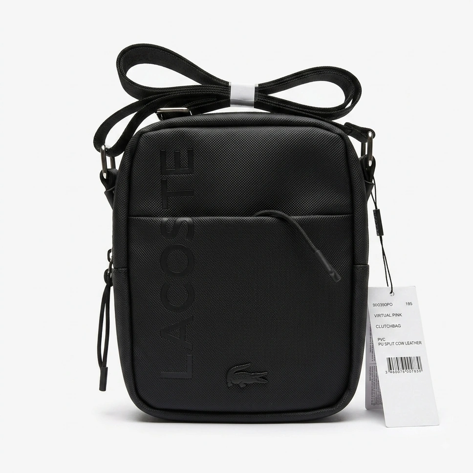 Lacoste Men's Vertical Black Crossbody Bag #0024
