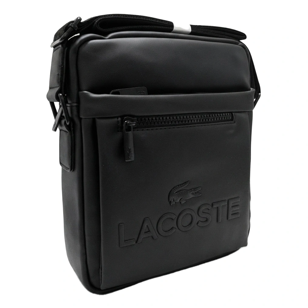 Lacoste Men's Vertical Crossover Bag with Branded Strap - Black #0014