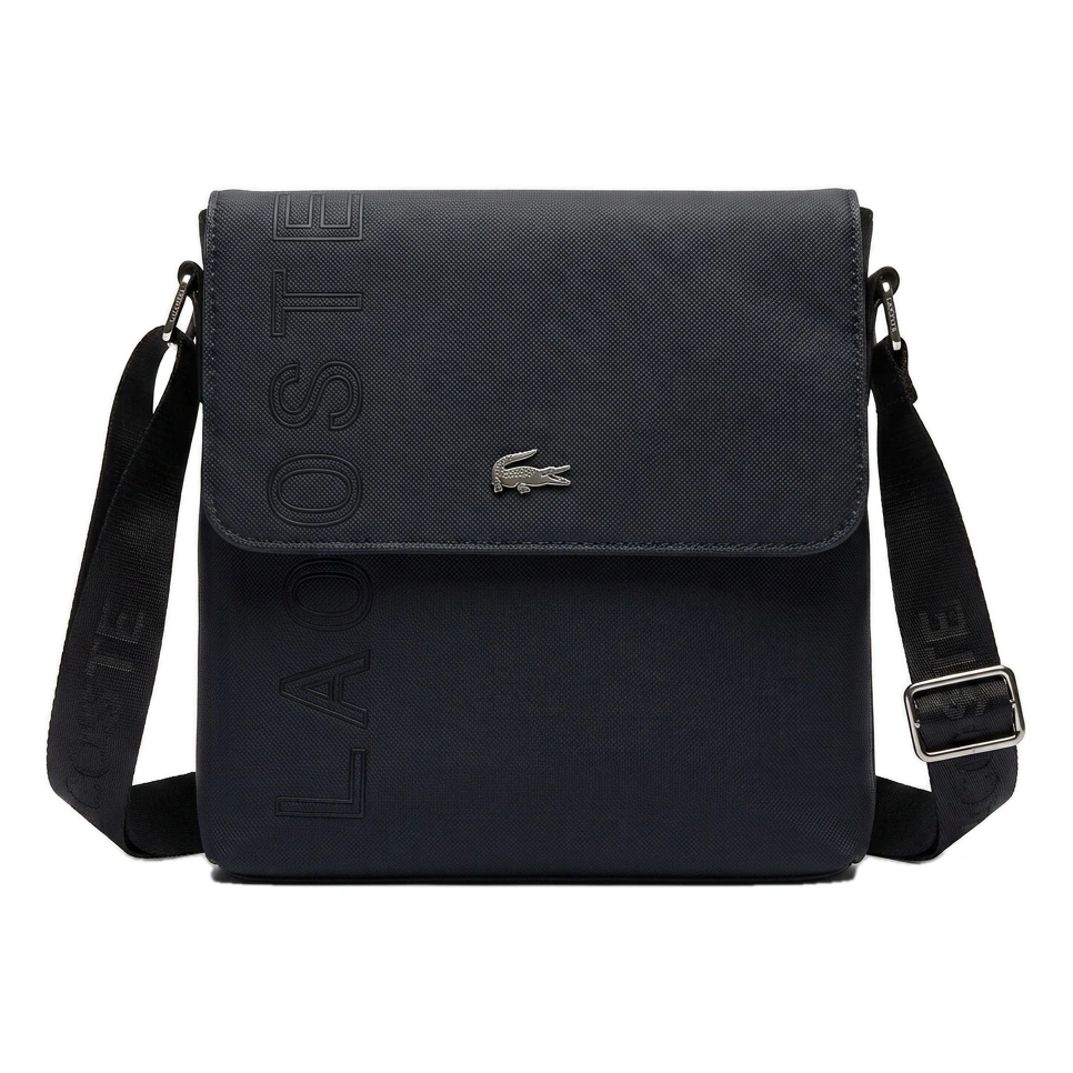 Lacoste Men's Vertical Flat Crossbody Bag - Black #0017
