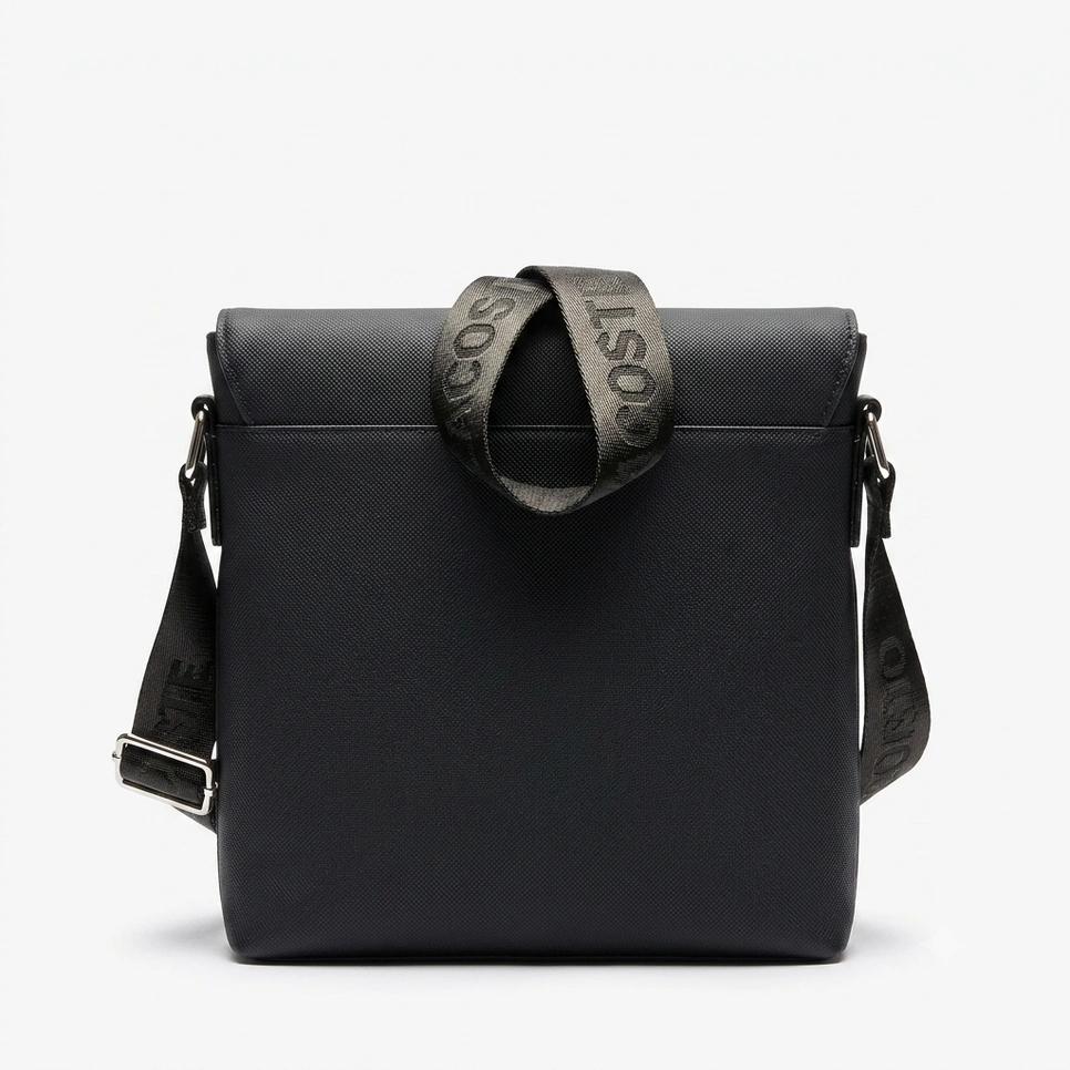 Lacoste Men's Vertical Flat Crossbody Bag - Black #0017