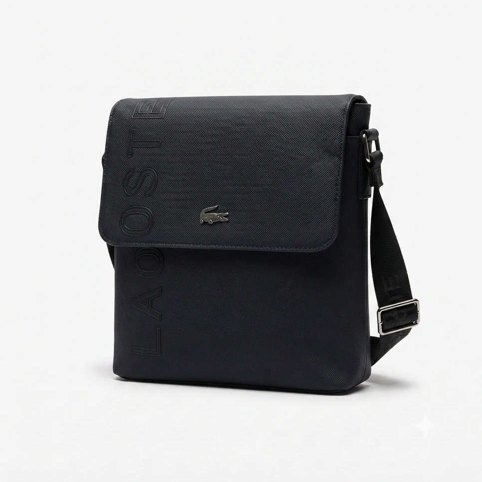 Lacoste Men's Vertical Flat Crossbody Bag - Black #0017