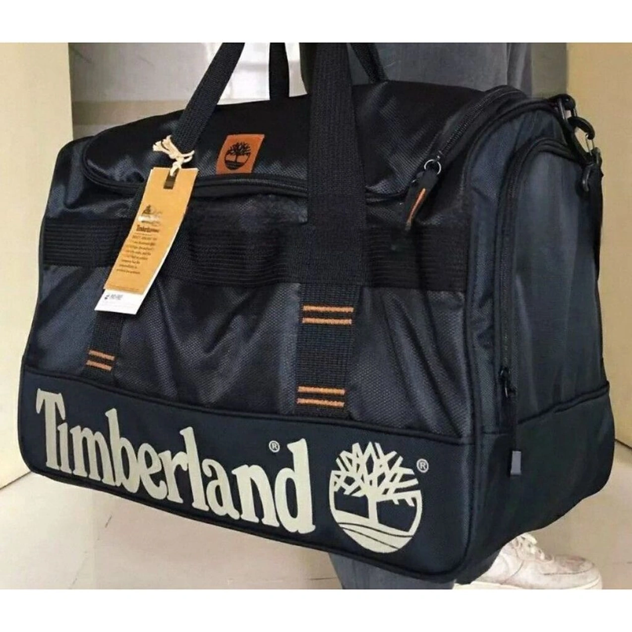 Timberland Men’s Duffel Bag – Dark Sapphire Black Travel & Gym Bag with Premium Design#0001