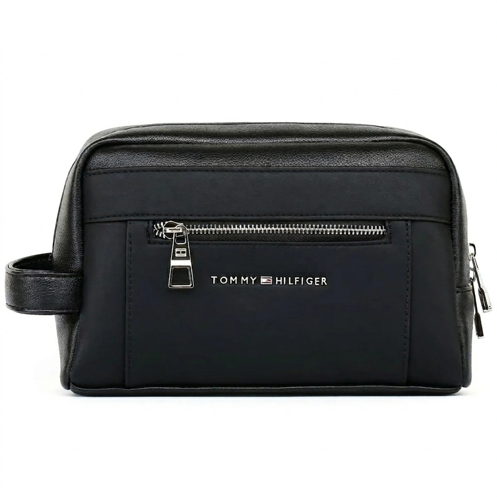 Tommy Hilfiger Black Leather Handbag For Men #0009