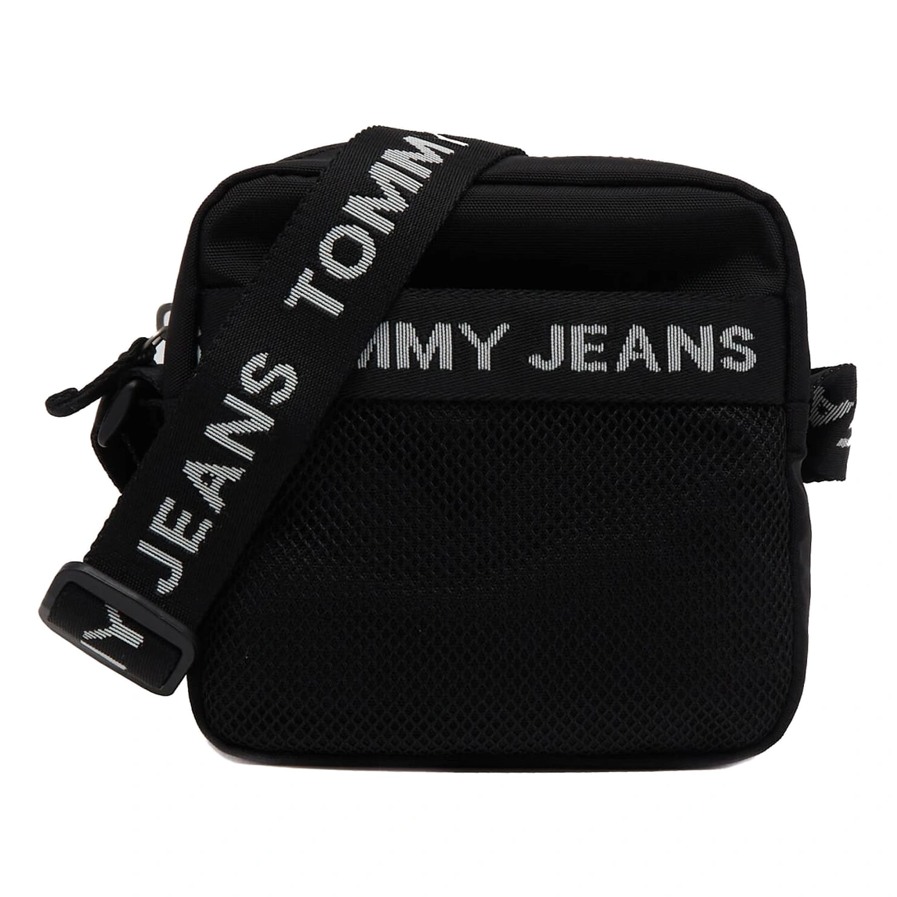 Tommy Hilfiger Black Tech Mesh Crossbody Messenger Bag #0025