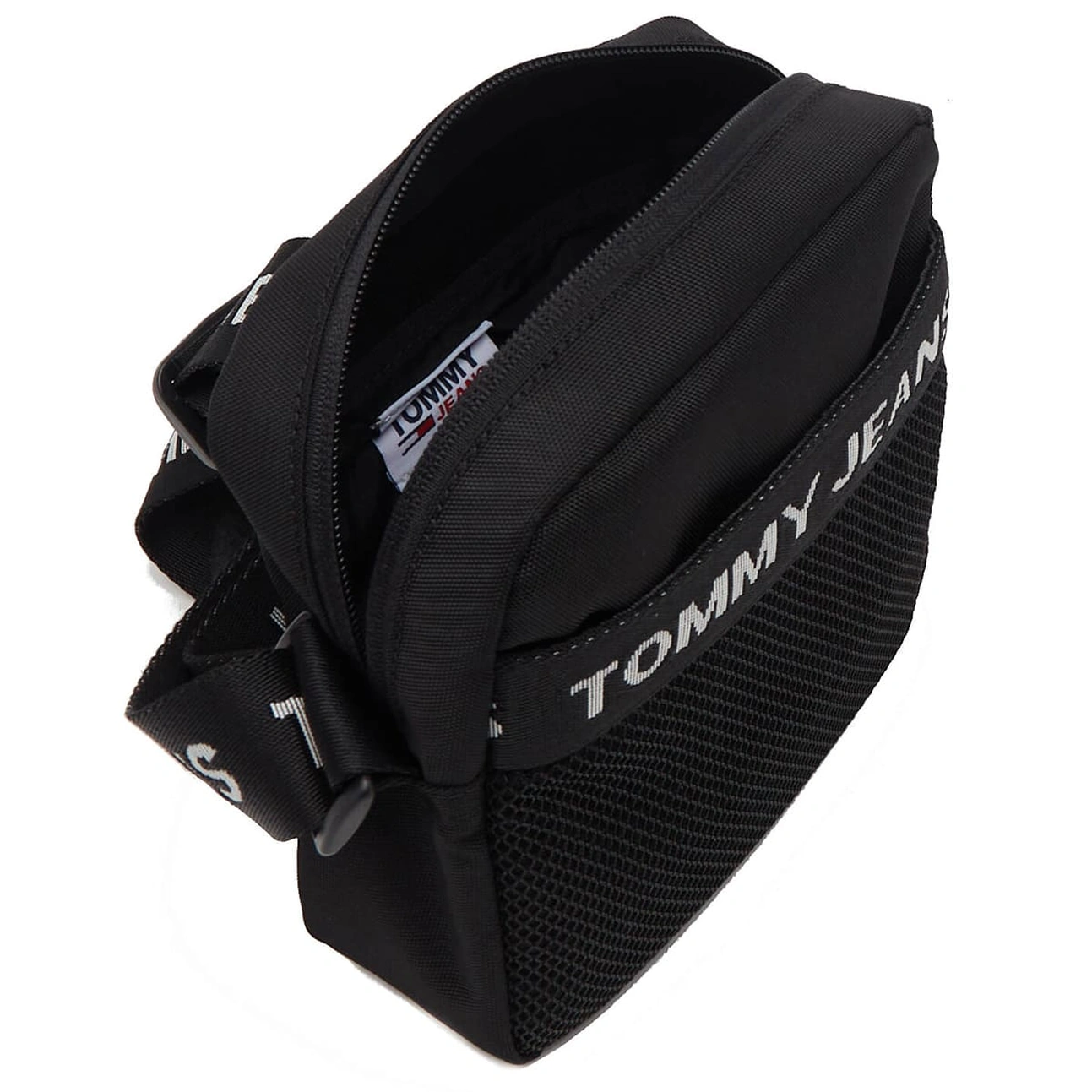 Tommy Hilfiger Black Tech Mesh Crossbody Messenger Bag #0025