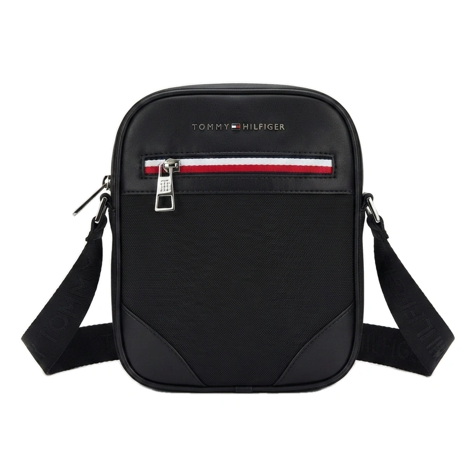 Tommy Hilfiger Men's Black Crossbody Bag with Adjustable Shoulder Strap #0064