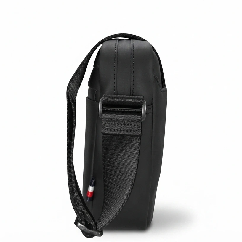 Tommy Hilfiger Men's Black Crossbody Bag with Magnetic Back Pocket #0081