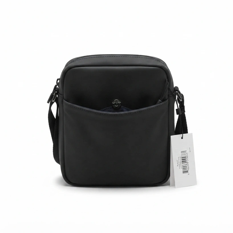 Tommy Hilfiger Men's Black Crossbody Bag with Magnetic Back Pocket #0081