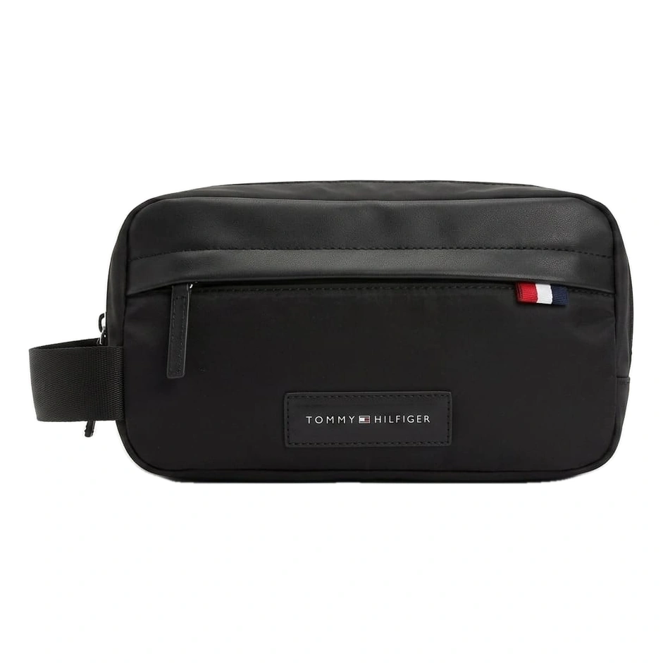 Tommy Hilfiger Men's Black Travel Organizer Bag – Compact Toiletry & Essentials Pouch#0037