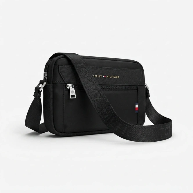 Tommy Hilfiger Men's Casual Crossbody Bag with Zip Pocket and Logo Accent #0071