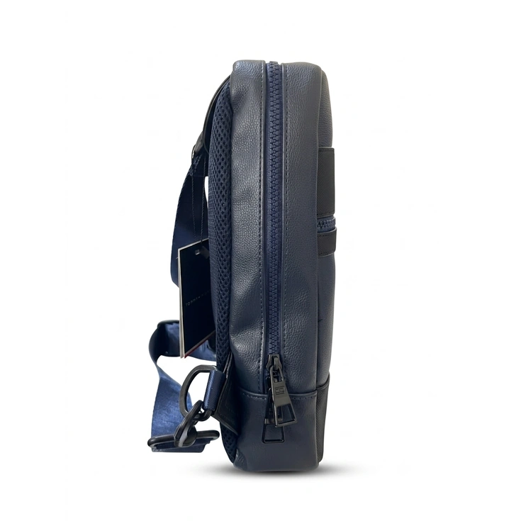 Tommy Hilfiger Men's Faux-Leather Crossbody Sling Bag - Navy #0065