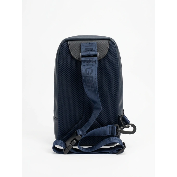 Tommy Hilfiger Men's Faux-Leather Crossbody Sling Bag - Navy #0065