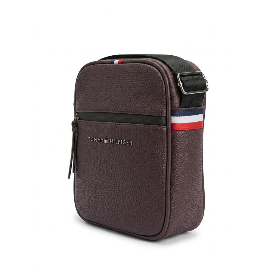 Tommy Hilfiger Men's Grained Leather Crossbody Bag - Brown #0074