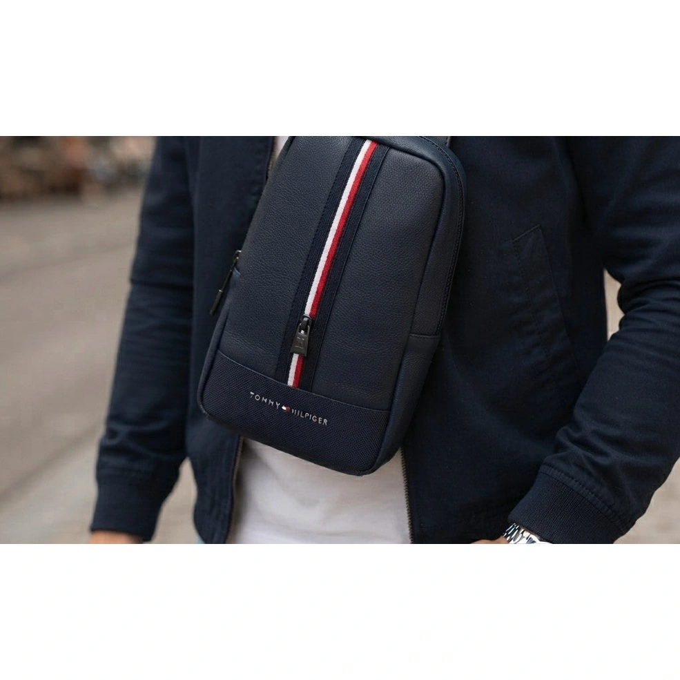 Tommy Hilfiger Men's Navy Blue Crossbody Sling Bag #0072