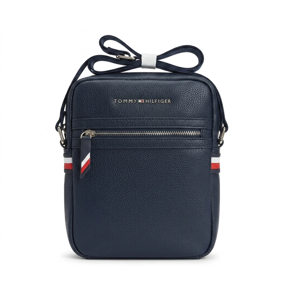 Tommy Hilfiger Men's Pebbled Crossbody Reporter Bag #0070