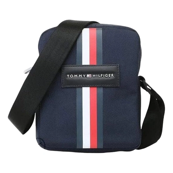 Tommy Hilfiger Navy Blue Men’s Stripe Messenger Bag #0027