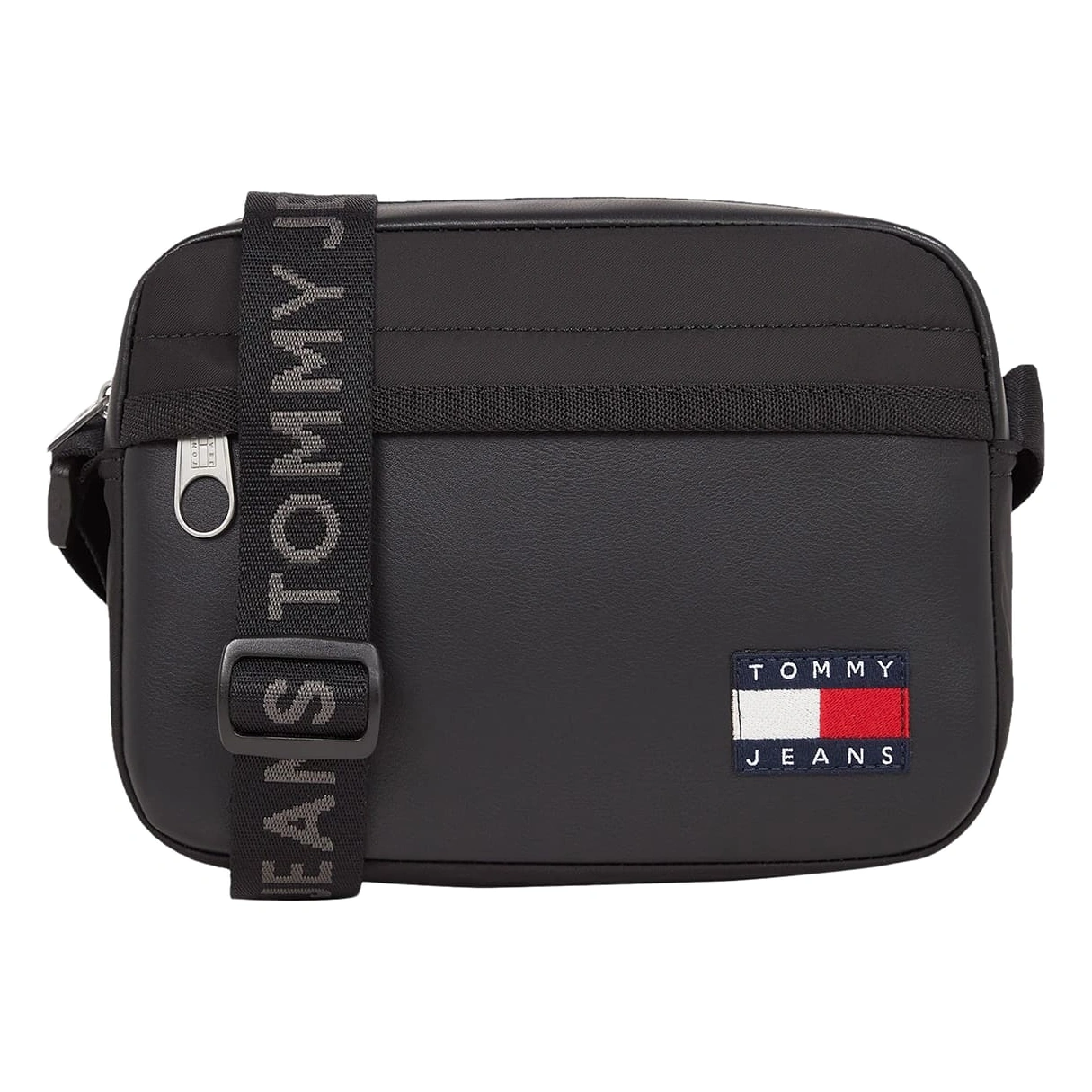 Tommy Hilfiger Polished Black Men’s Crossbody Messenger Bag #0019