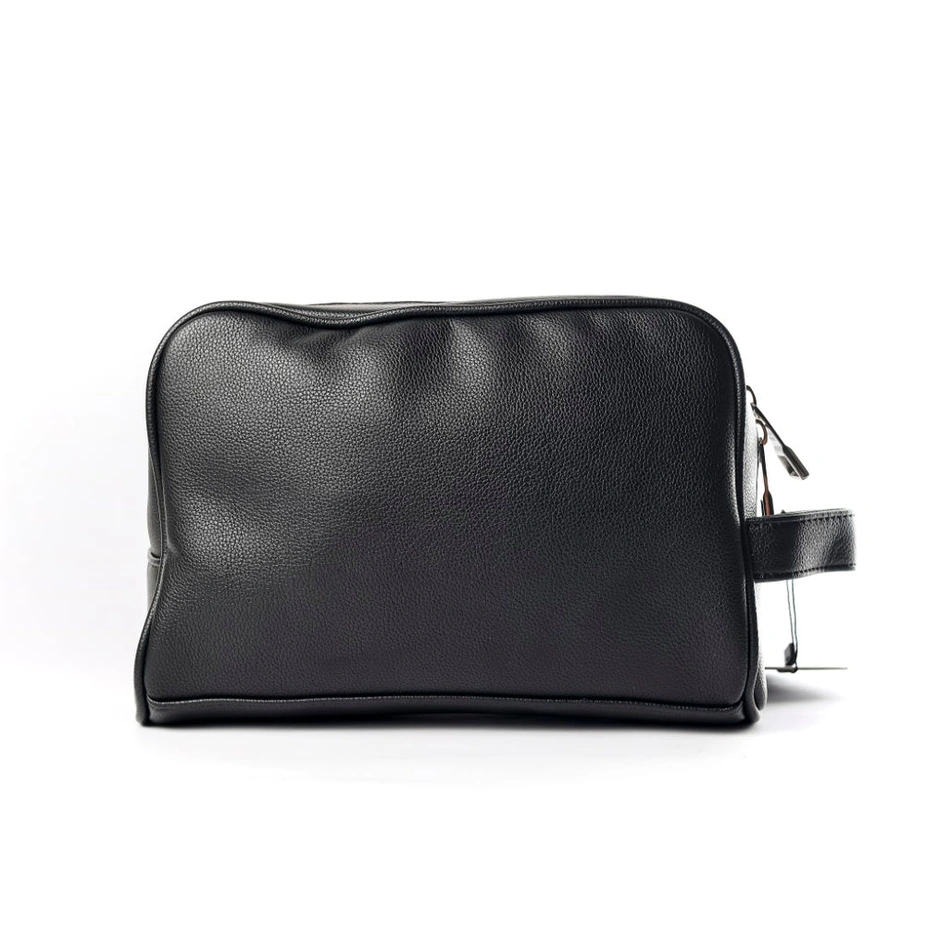 Tommy Hilfiger Polished Black Men’s Pouch With Corner Stripe #0015