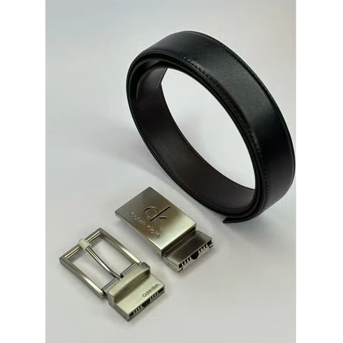 Calvin Klein Men's Belt Set – Premium Leather Belt with Two Interchangeable Buckles#S-017