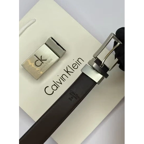 Calvin Klein Men's Belt Set – Premium Leather Belt with Two Interchangeable Buckles#S-017