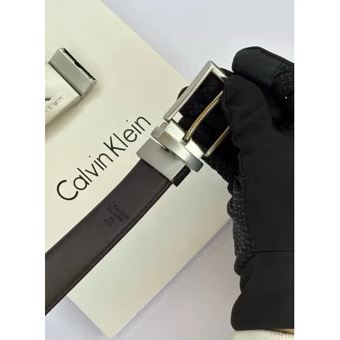 Calvin Klein Men's Belt Set – Premium Leather Belt with Two Interchangeable Buckles#S-017