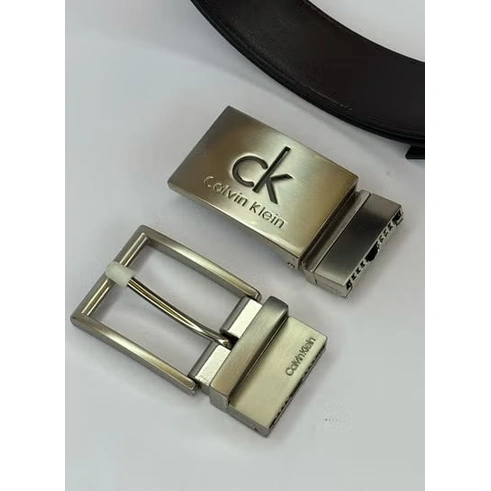 Calvin Klein Men's Belt Set – Premium Leather Belt with Two Interchangeable Buckles#S-017