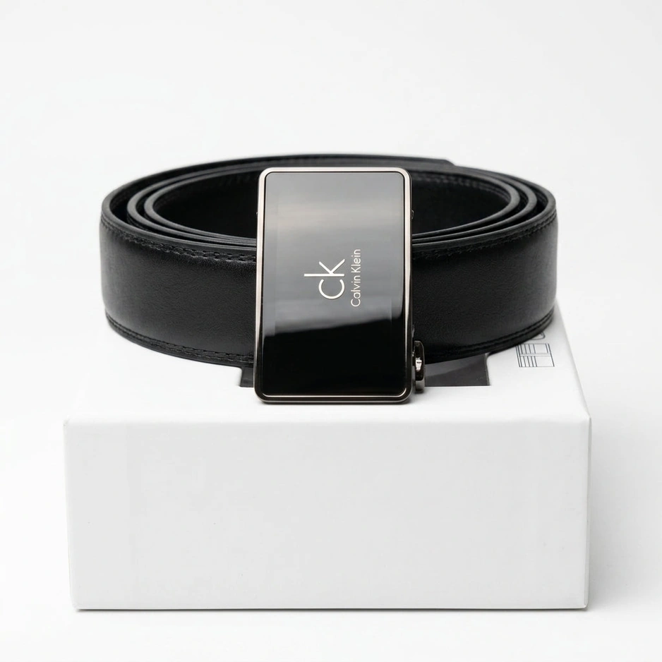 Calvin Klein Men's Leather Accessory Gift Set - Bifold Wallet & Automatic Buckle Belt with Premium Box #08