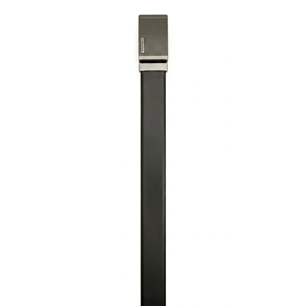 Calvin Klein Men's Reversible Belt – Black & Dark Brown Leather with Geometric Gunmetal Buckle#24
