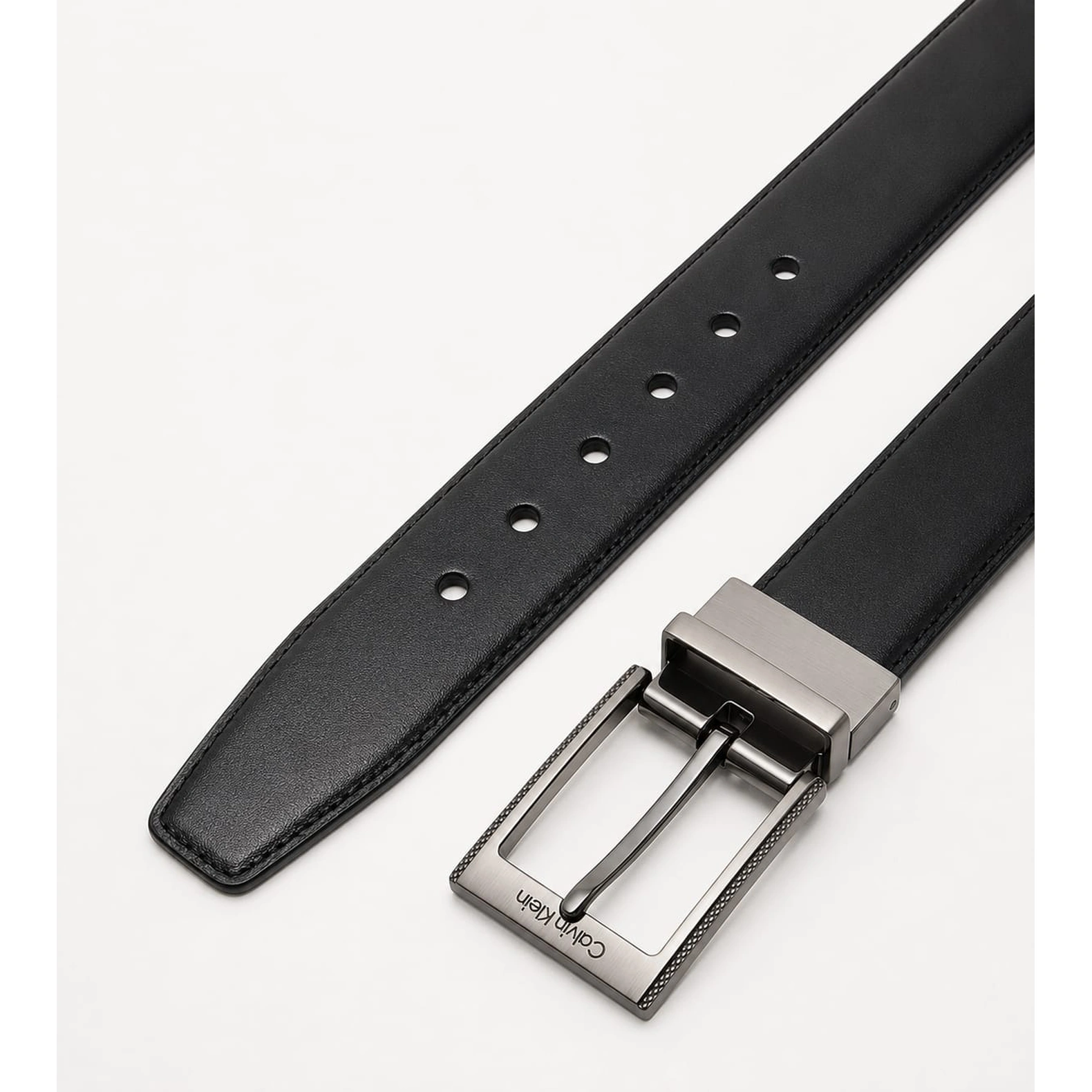 Calvin Klein Men's Reversible Belt – Black & Dark Brown Leather with Premium Metal Buckle#020