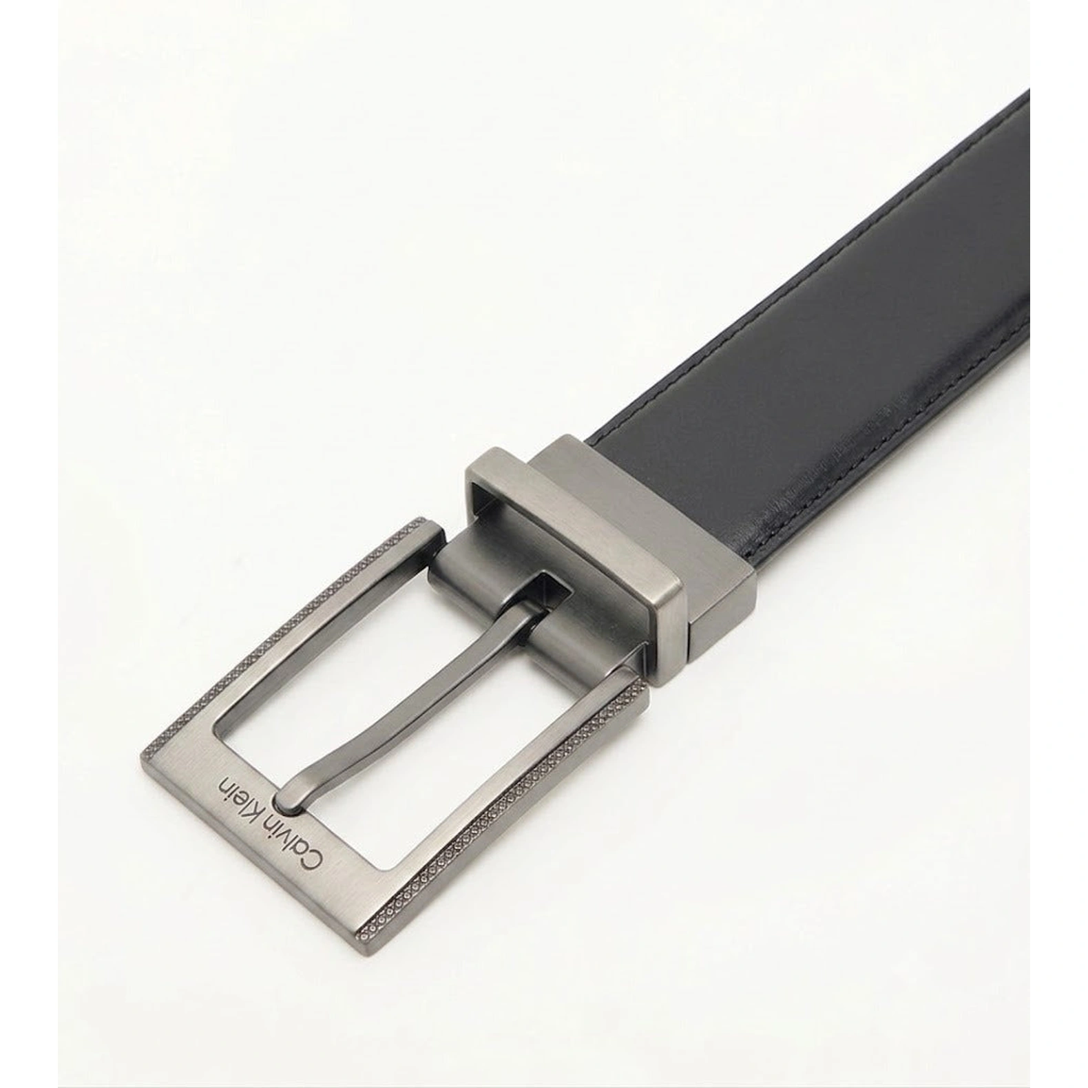 Calvin Klein Men's Reversible Belt – Black & Dark Brown Leather with Premium Metal Buckle#020
