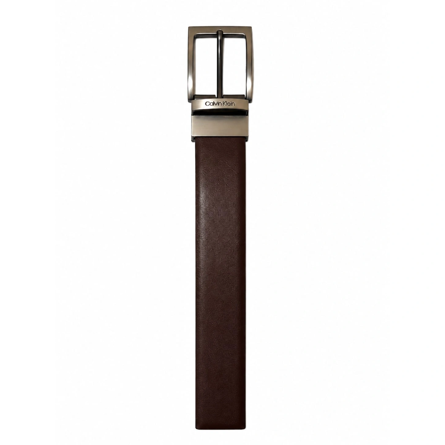 Calvin Klein Men's Reversible Leather Belt – Black & Dark Brown with Silver-Tone Buckle#27