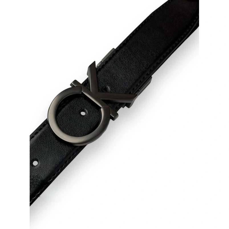 CK Black Leather Wallet-Belt Set For Men #06