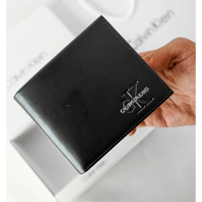CK Black Leather Wallet-Belt Set For Men #10