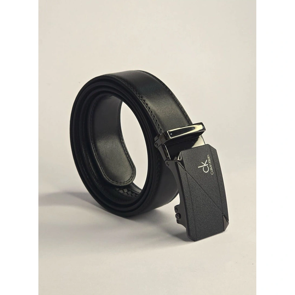CK Black Leather Wallet-Belt Set For Men #12