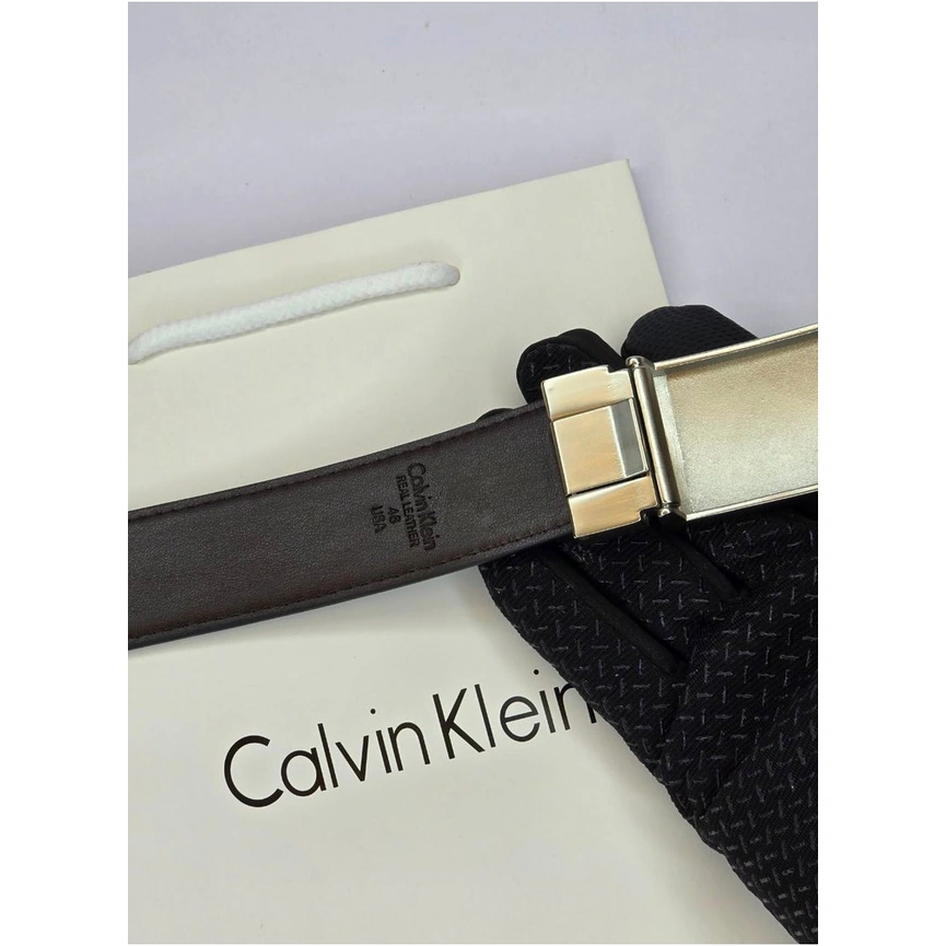 CK Black Leather Wallet-Belt Set For Men #9
