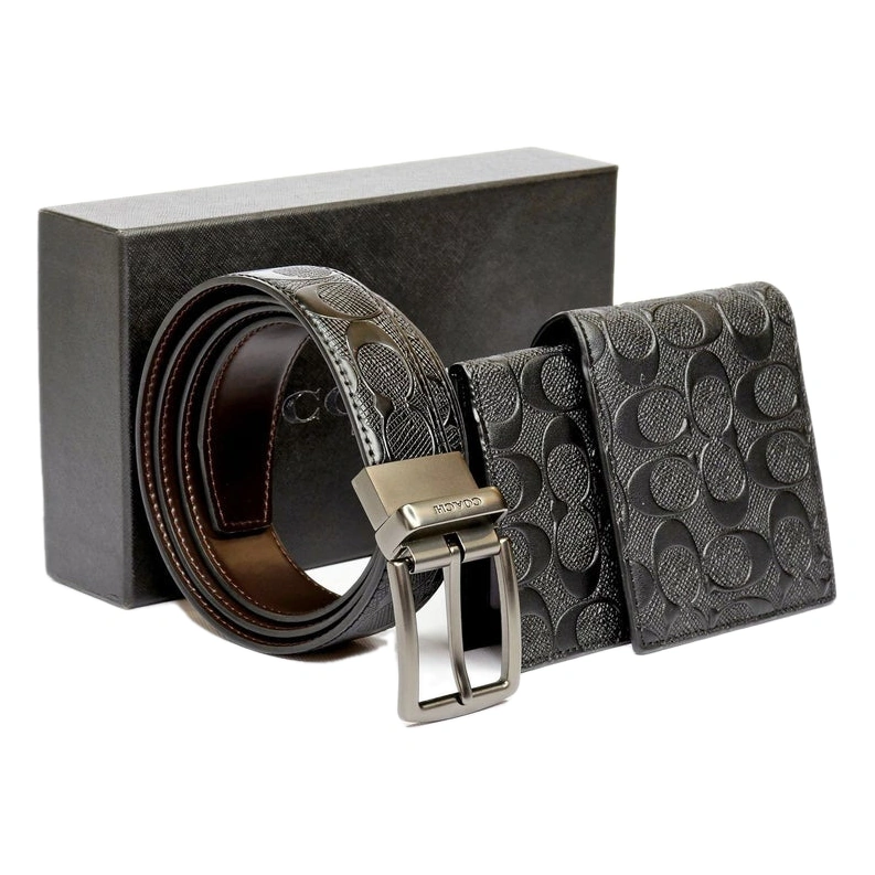 Coach Signature Wallet & Reversible Belt Set For Men #01