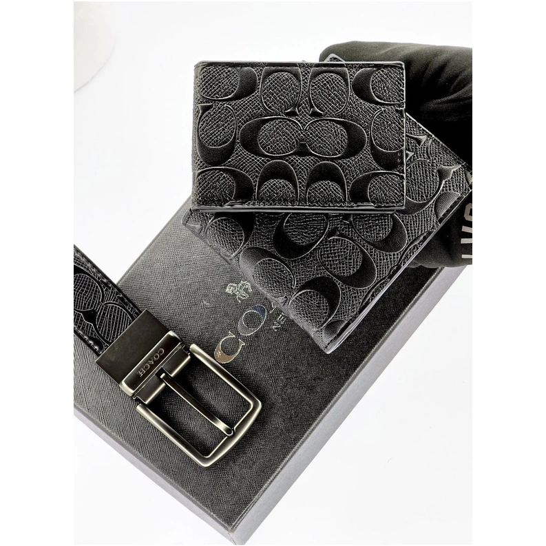 Coach Signature Wallet & Reversible Belt Set For Men #01