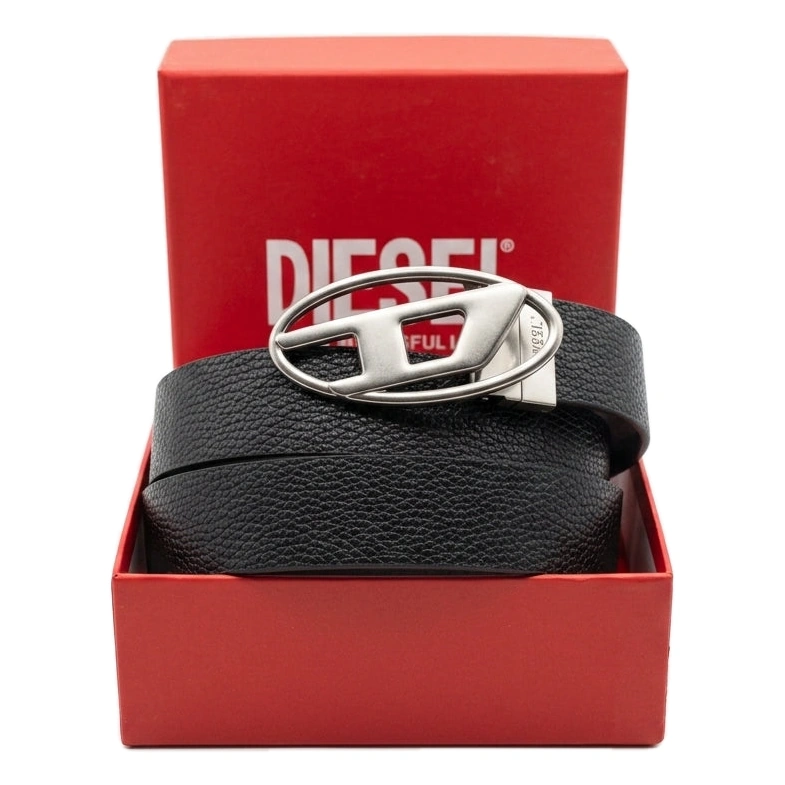 Diesel Reversible Leather Belt with Iconic Oval Buckle – Ultimate #0001