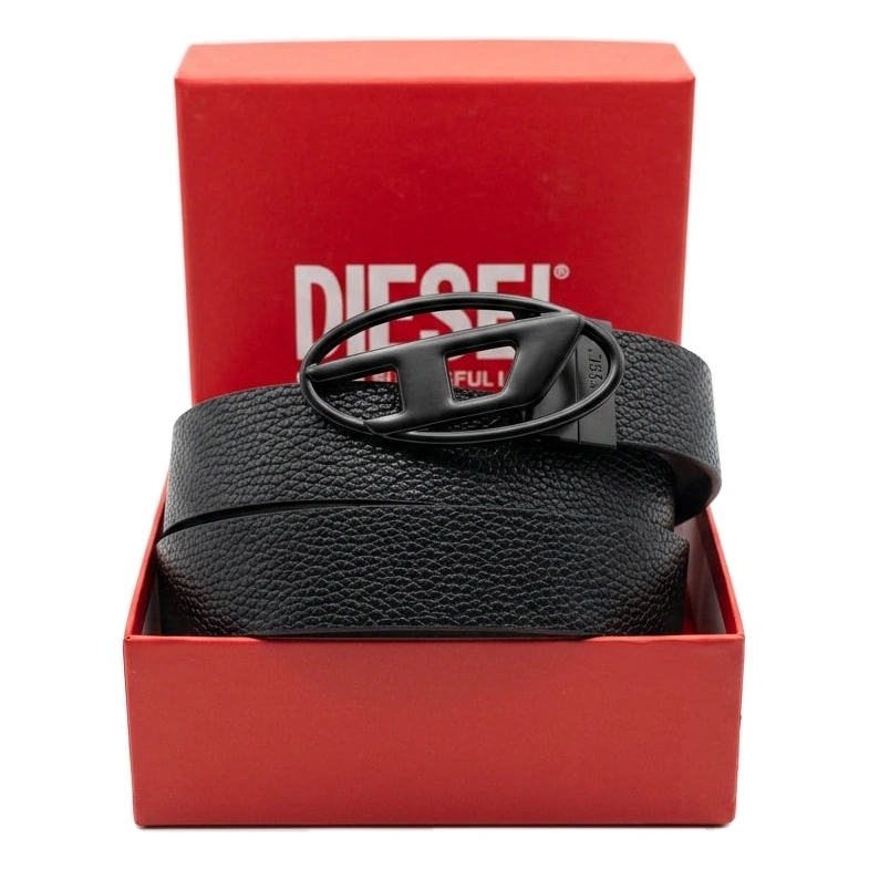 Diesel Reversible Leather Belt with Iconic Oval Buckle – Ultimate #0002
