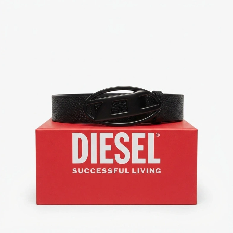 Diesel Reversible Leather Belt with Iconic Oval Buckle – Ultimate #0002
